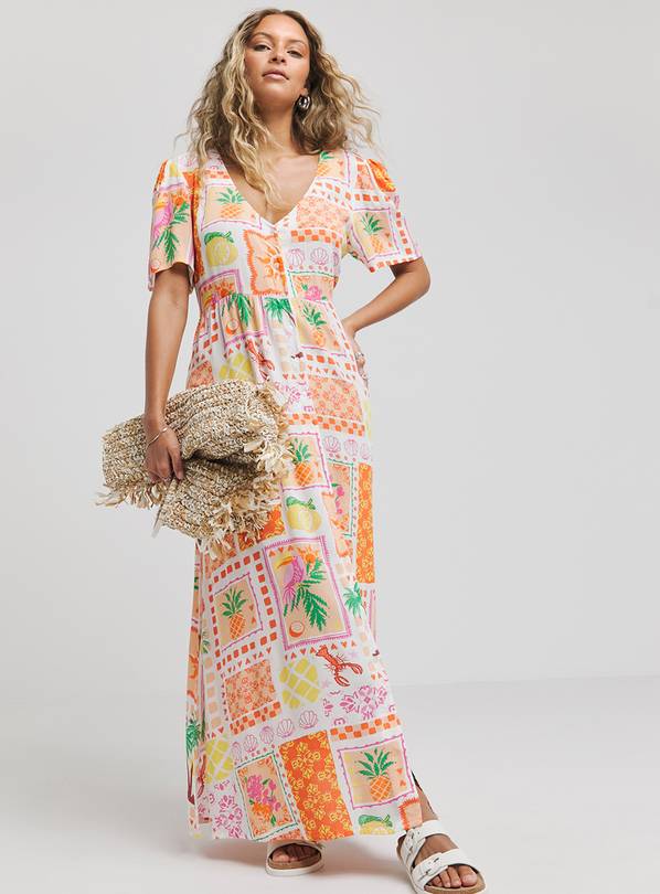 SIMPLY BE Crinkle Button Through Maxi Dress 10